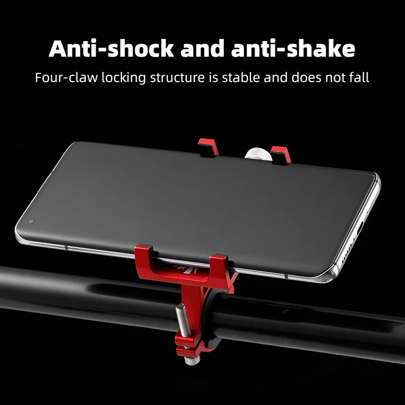 알루미늄 합금 휴대 전화 홀더 MTB 산악 자전거 전화 스탠드 충격 방지 고정 탐색 브래킷 사이클링 액세서리