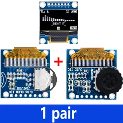 Compact OLED Display Module Kit with Rotary Encoder and Dial Switch (1 pair)