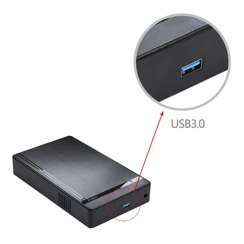 3.5인치 SATA 하드 드라이브 케이스 USB 3.0 고속 전송 하드 드라이브 케이스 외장형 휴대용 하드 드라이브 케이스