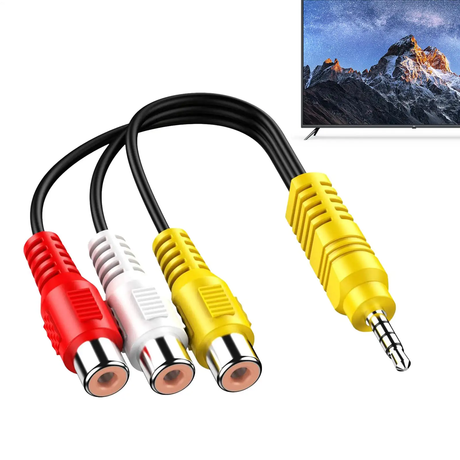 Universal AV Composite Video Adapter Cable for TV, School, Home, and Workplace
