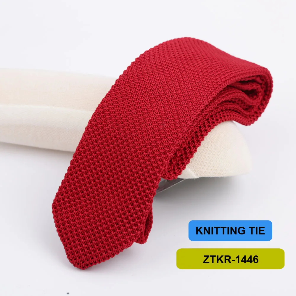 7 cm gestrickte Krawatten für Männer, schlanke modische Krawatten, gestreift, einfarbig, schwarz, rot, Strickkrawatte für Männer, Hochzeit, Alltag, lässig, Hals-Krawatte – Detail 14