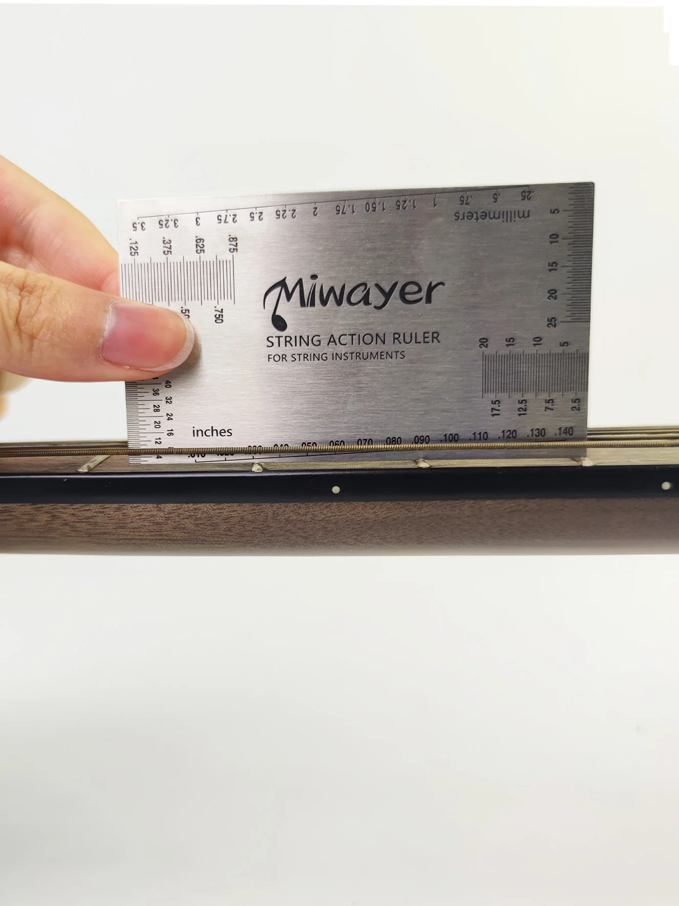 Miwayer String Action Lineal Gauge Gitarrenreparaturwerkzeug für Gitarrenbauer, passend für Gitarre, Ukulele, Bass, Banjo, Mandoline – Detail 8