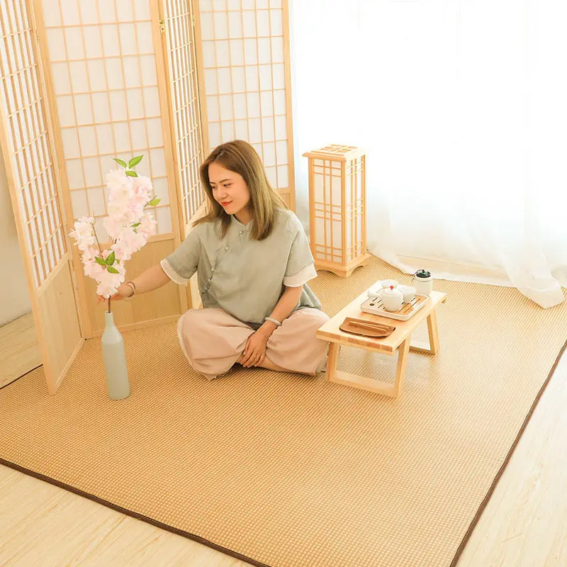 

Japanese tatami floor mat rattan mat mat living room bedroom balcony floor summer sky thickened crawling carpet