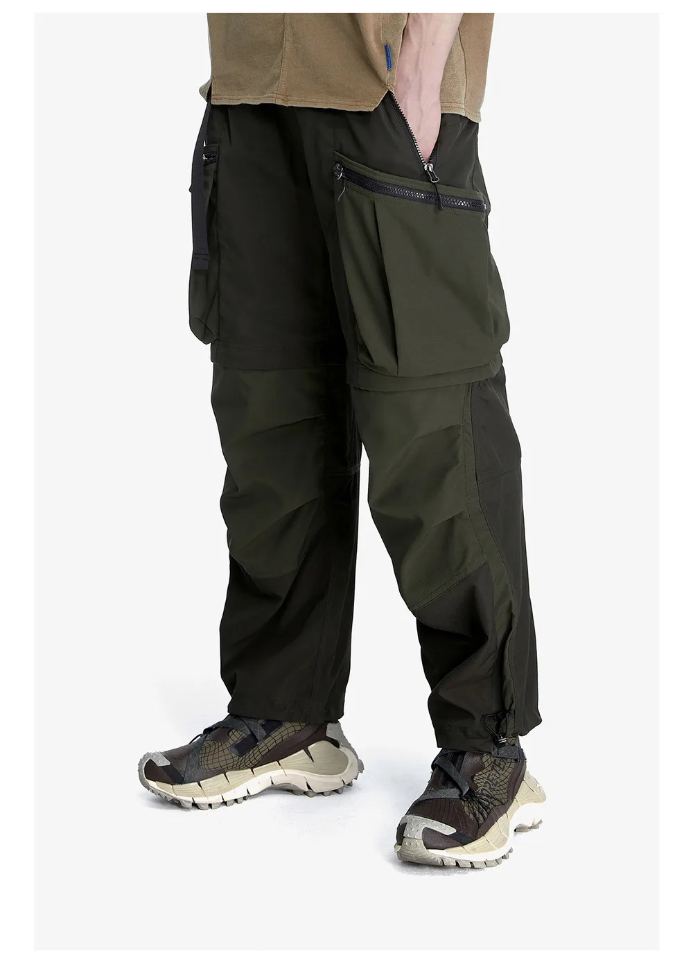 Reindee Lusion 23ss 208 2-in-1  detachable patchwork color block pants dwr coating multiple pockets techwear gorpcore warcore
