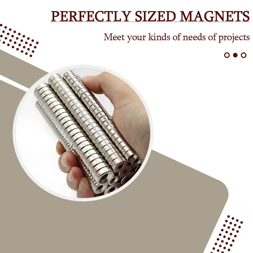 Superstarker runder Neodym-Magnet, leistungsstark, mit Löchern, Magnete N35, kleiner Permanentmagnet, NdFeB-Kühlschrankmagnet, 10 x 3–3 mm – Detail 4