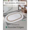 2686-305351.jpg Luxury Oval White and Beige Bath Mat – 24x36 Non-Slip, Quick-Dry Microfiber Bathroom Rug