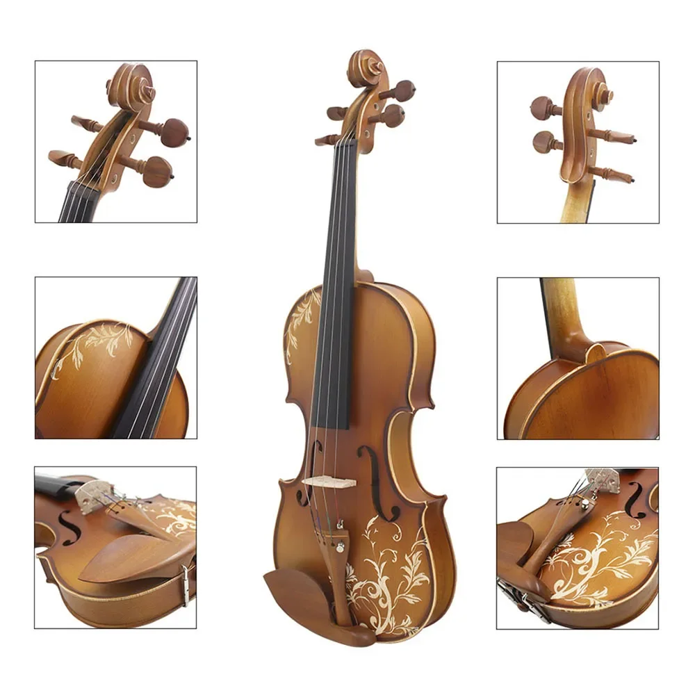 4/4 Violin Acoustic Maple Panel Carved Natural Color Violin Fiddle Kits With Bow & Case Beginners Musical Instrument Gift 10 Sd4e7f9d2f439450293acb26842ab6fd5z