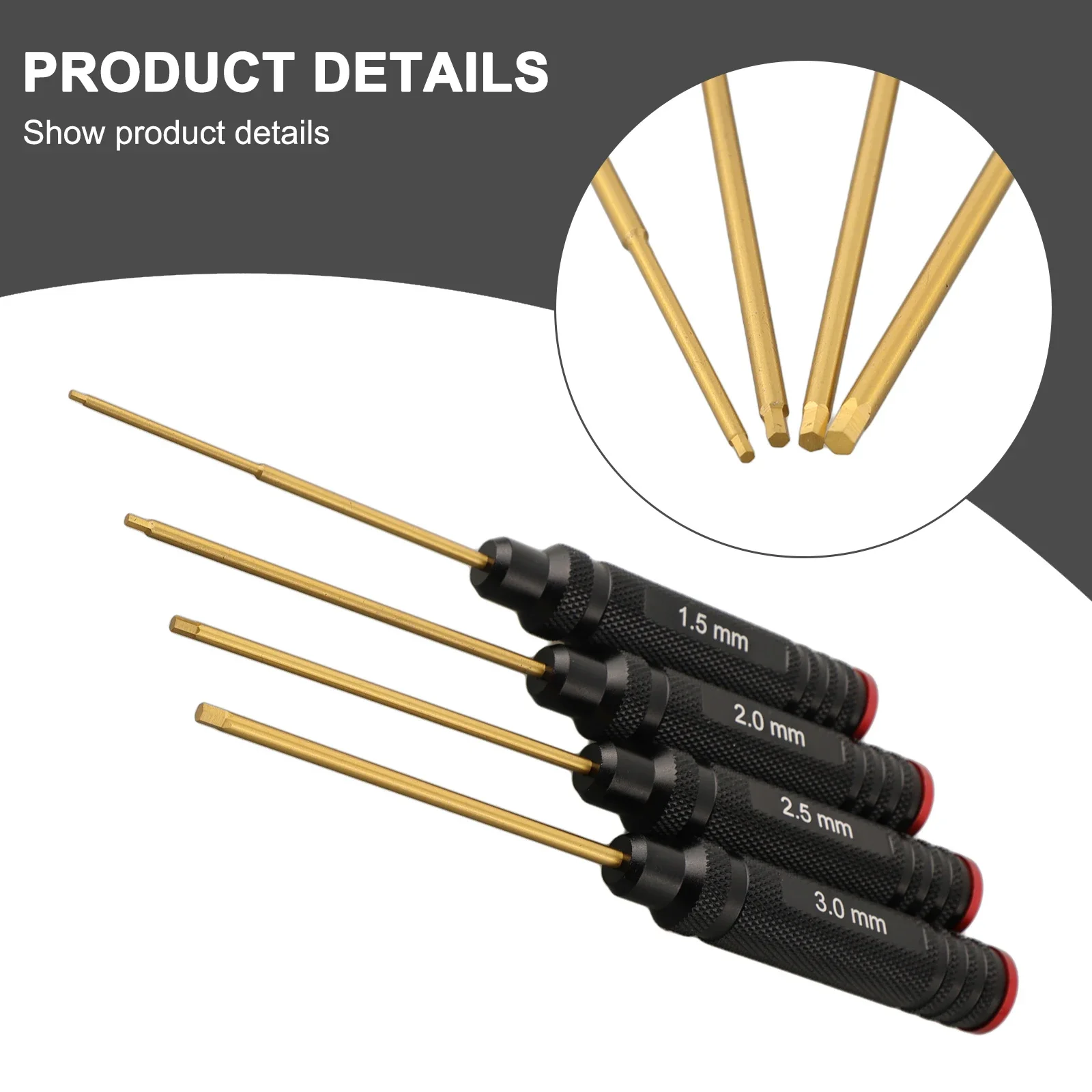 Tournevis hexagonal 3,0mm avec embout aimanté, idéal pour RC, acheté en jeu complet
