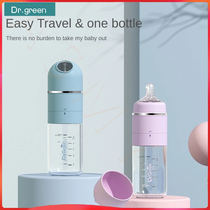 Dr.Green 4S Newborn Baby Bottle Wide Mouth Bottle Glass 150mL/240mL Sealed isolation Fast milk filling RemovableWashable Bottles 2