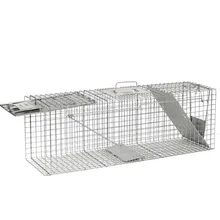  Double Door Humane Live Animal Trap Foldable Catch Cage for Beavers Bobcats Cats Foxes Groundhogs Nutria Opossums Raccoon Pigeon 