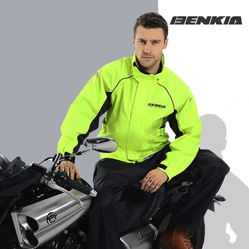 

BENKIA Motorcycle Riding Raincoat Suit Locomotive Split Night Reflective Waterproof Windproof Jacket and Pants Four Seasons