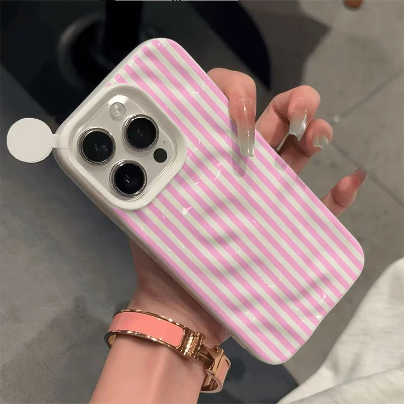 รูปสินค้า เคส iPhone ลายทางเหลือง แฟชั่นกันกระแทก ฝาหลังใส