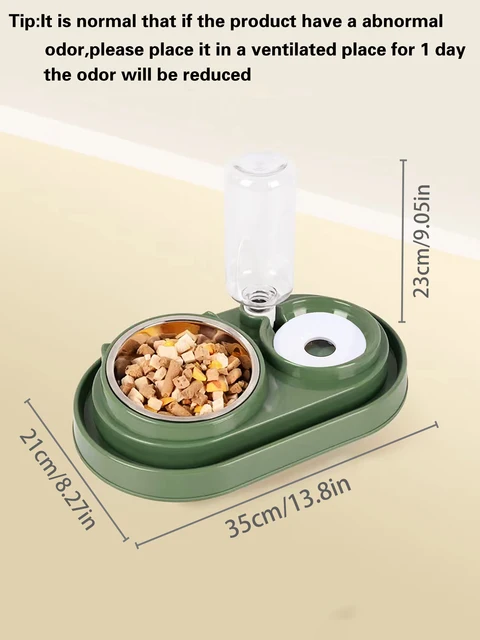 1 spill proof track pet dual-purpose bowl for feeding and drinking, one dual-purpose dog bowl with water bottle, cat bowl 3