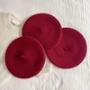 Luna&Dolphin Women 90% Wool Mushroom Berets Autumn Winter Purplish Red Knitting Artist Cap Painter Beanie Hat Sweet Color 2