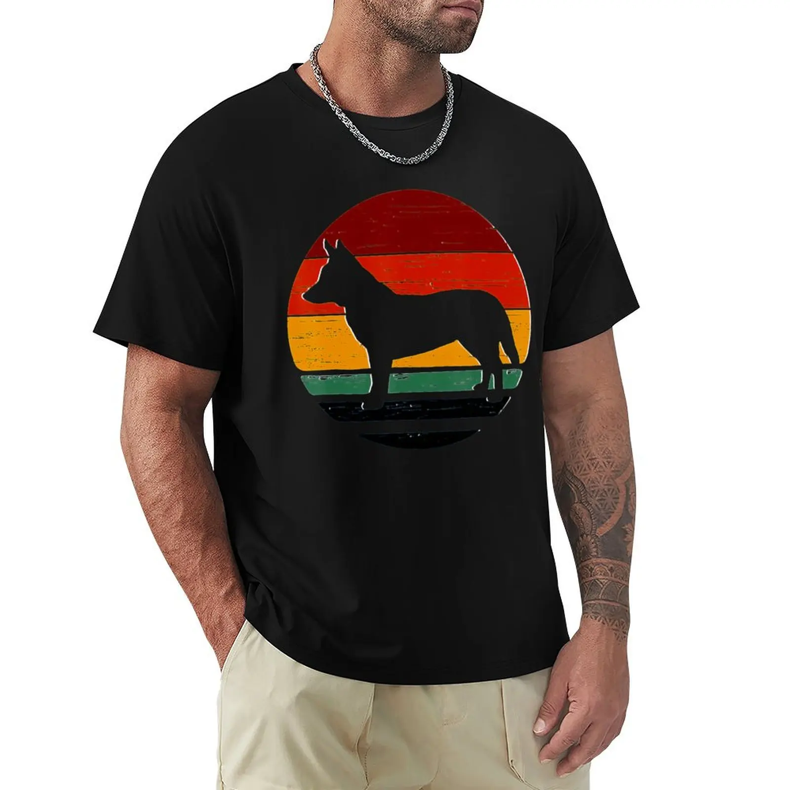 

Shepsky Vintage Retro Mom Dad Dog Gift T-Shirt tees summer clothes plain t shirts men