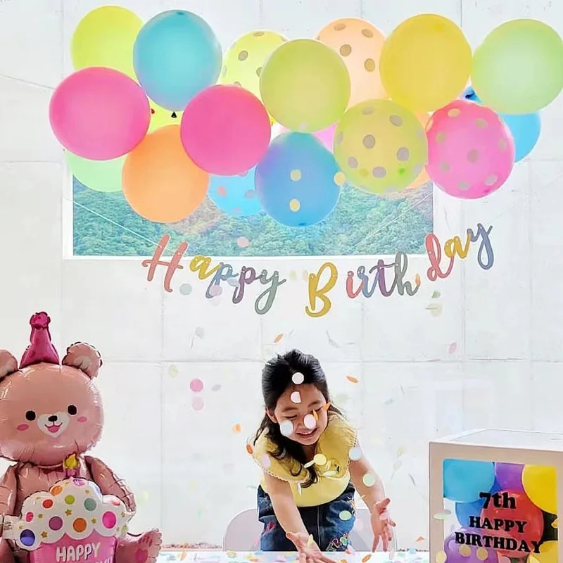 Macaroon Script Happy Birthday Banner Baby Shower Pink Yellow Blue Purple Garland Backdrops birthday banner,party decorations