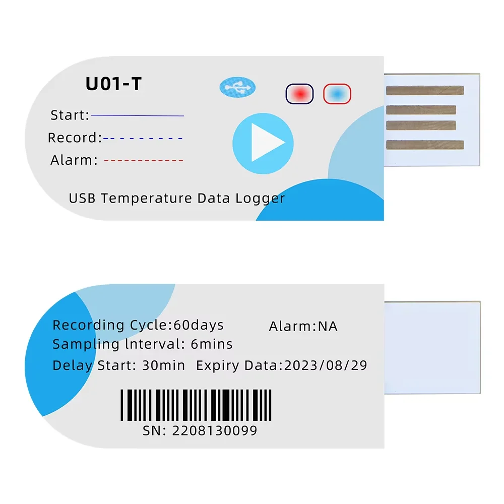 USB Temperature Data Logger 14400 Points For Cold Chain Transport