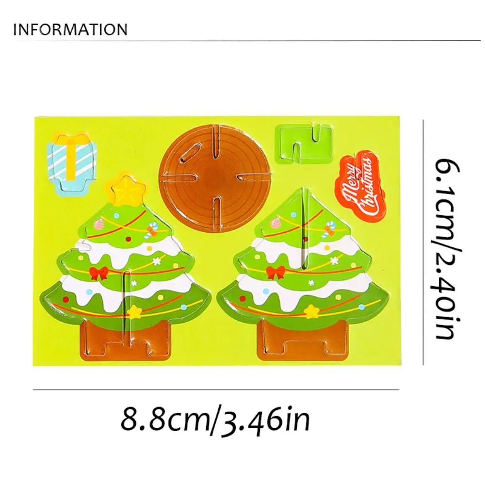 Santa Claus Christmas 3D Puzzle Christmas Tree Snowman Cartoon Kriss Kringle Jigsaw Elk Reindeer Kids Xmas Arts Puzzle 6