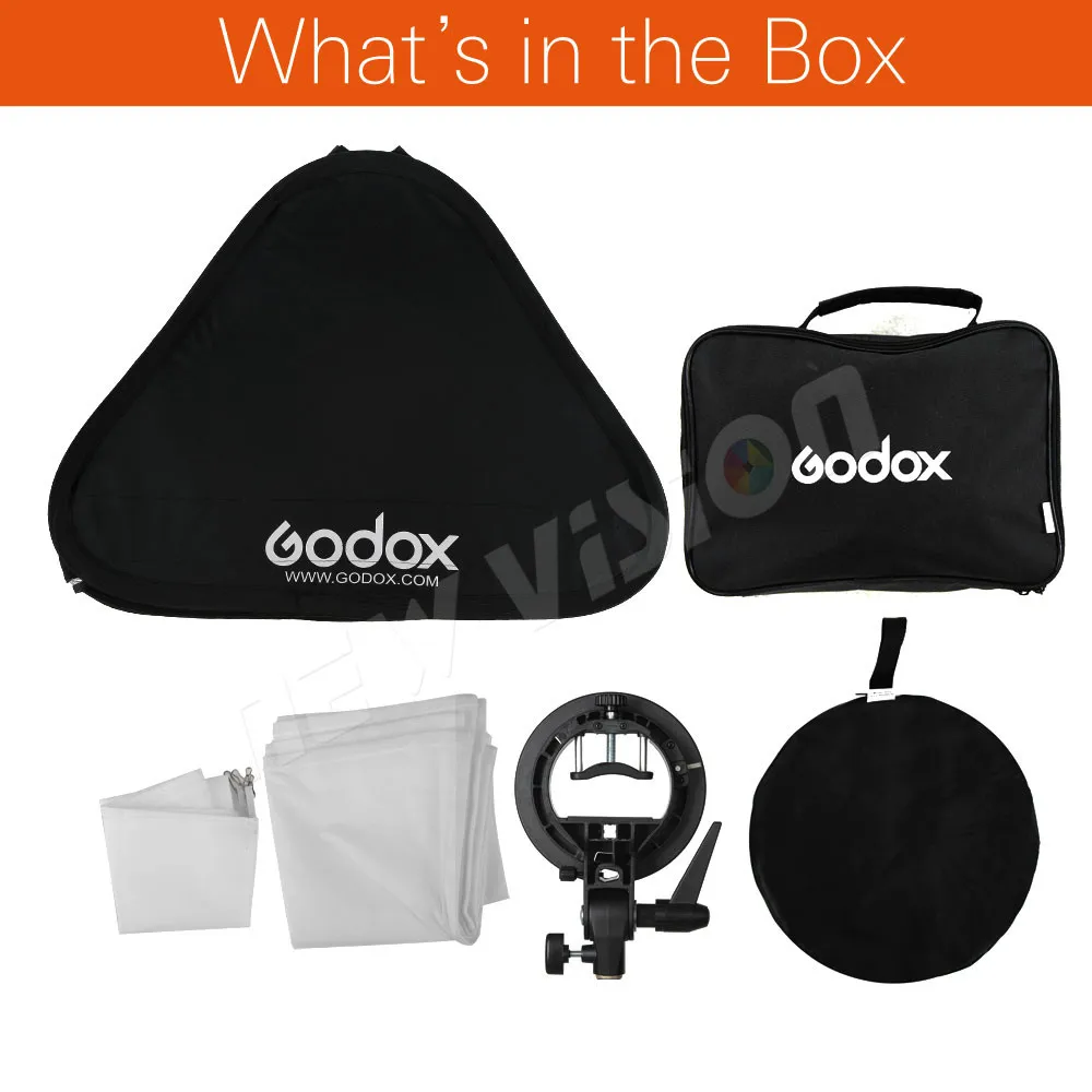 Godox 소프트 박스 디퓨저 및 S형 브래킷, 보웬스 거치대, 스튜디오 포토 스피드라이트 플래시 라이트, for v860iii v850iii tt600 tt520ii tt685ii tr-988 tr950ii