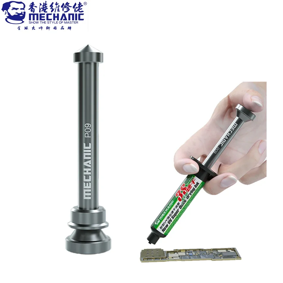 MECHANIC P09 Aluminum Alloy Tube Piston Solder Paste Flux Booster Manual Syringe Plunger Dispenser Propulsion Tool Phone Repair