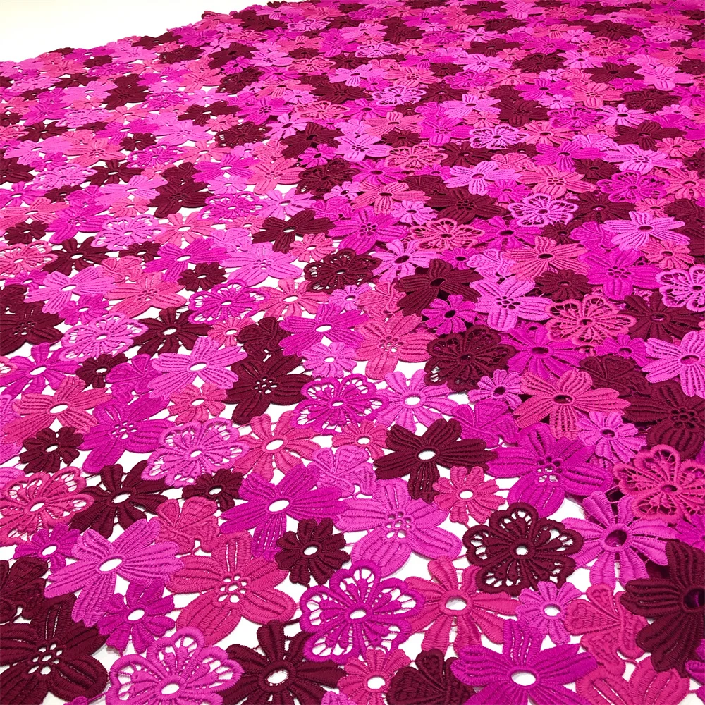 Neuer Stil Afrika Spitzenstoff 2025 Hochwertige Spitze Wasserlösliche Bestickte Modische Weiche Spitzenstoffe 5 Yards – Detail 10