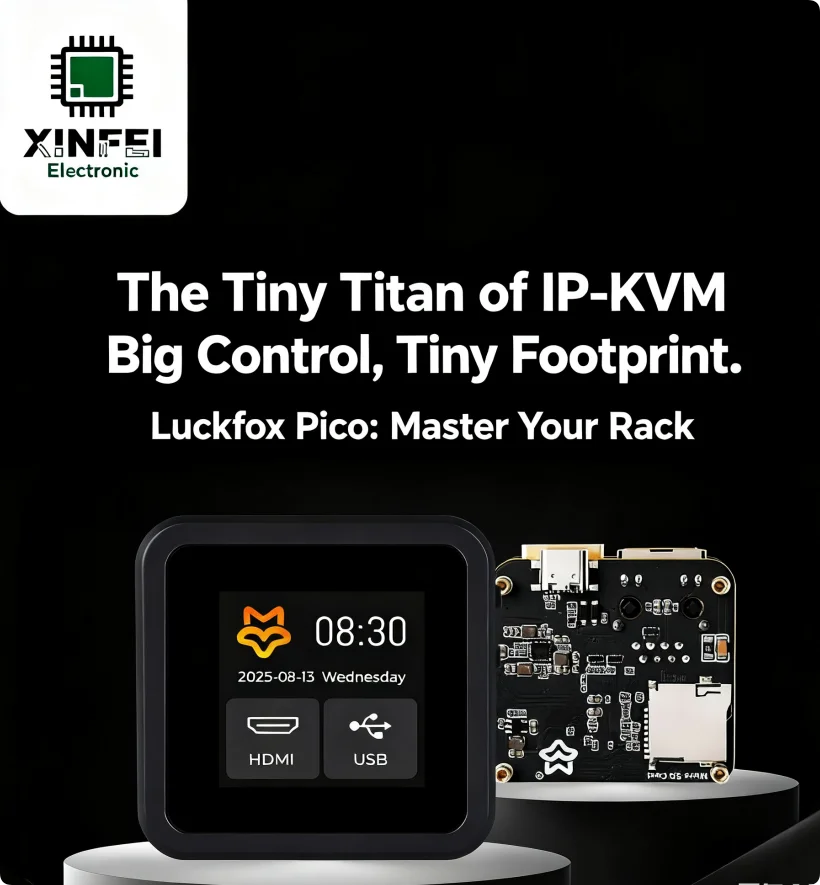 PicoKVM IP – Tool Leggero Per Gestione Remota Di PC E Server, Con Display Touch 1.54" E Case