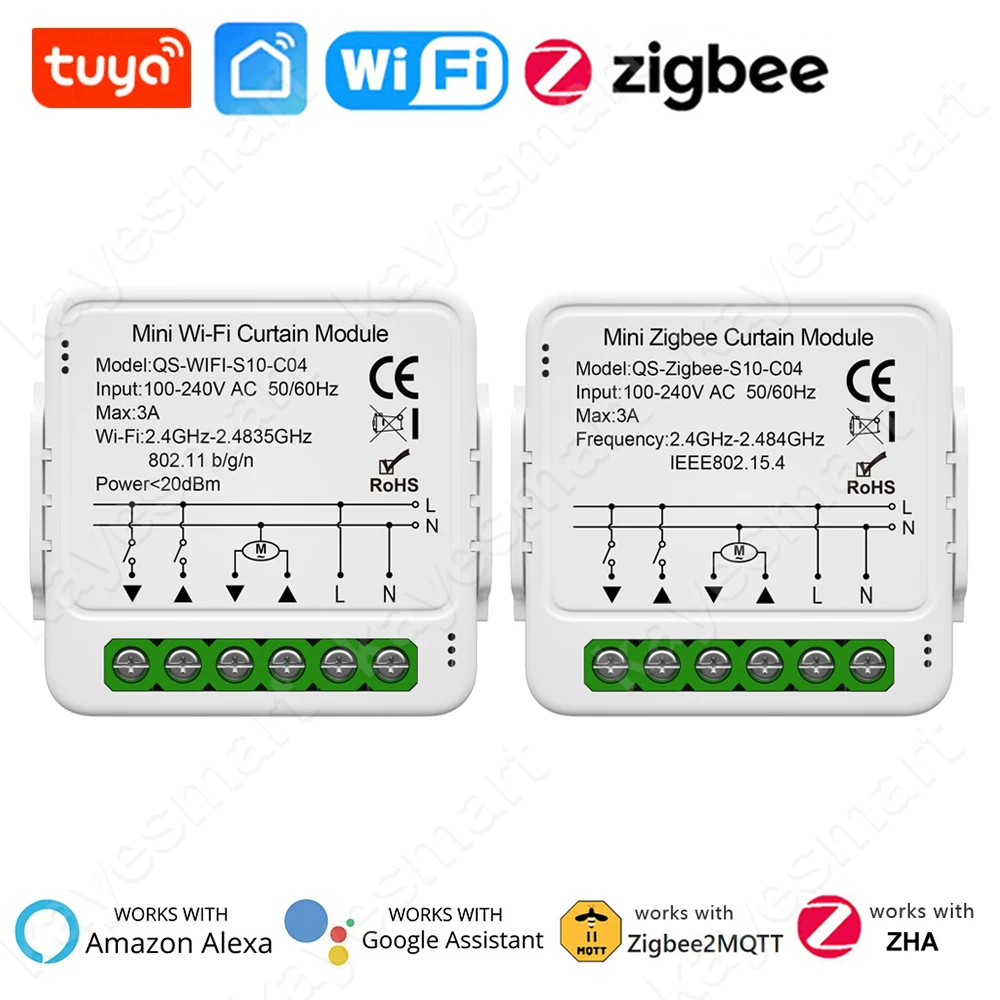 Tuya Wifi Zigbee Smart Curtain Switch Module Smart Life App Per Tapparelle Shutter Motore Elettrico Funziona Con Alexa Google Home