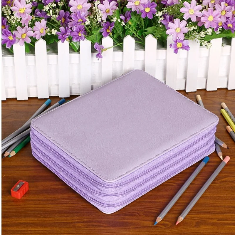 Color Pencil Case 120 slot luxury PU leather pencil cases