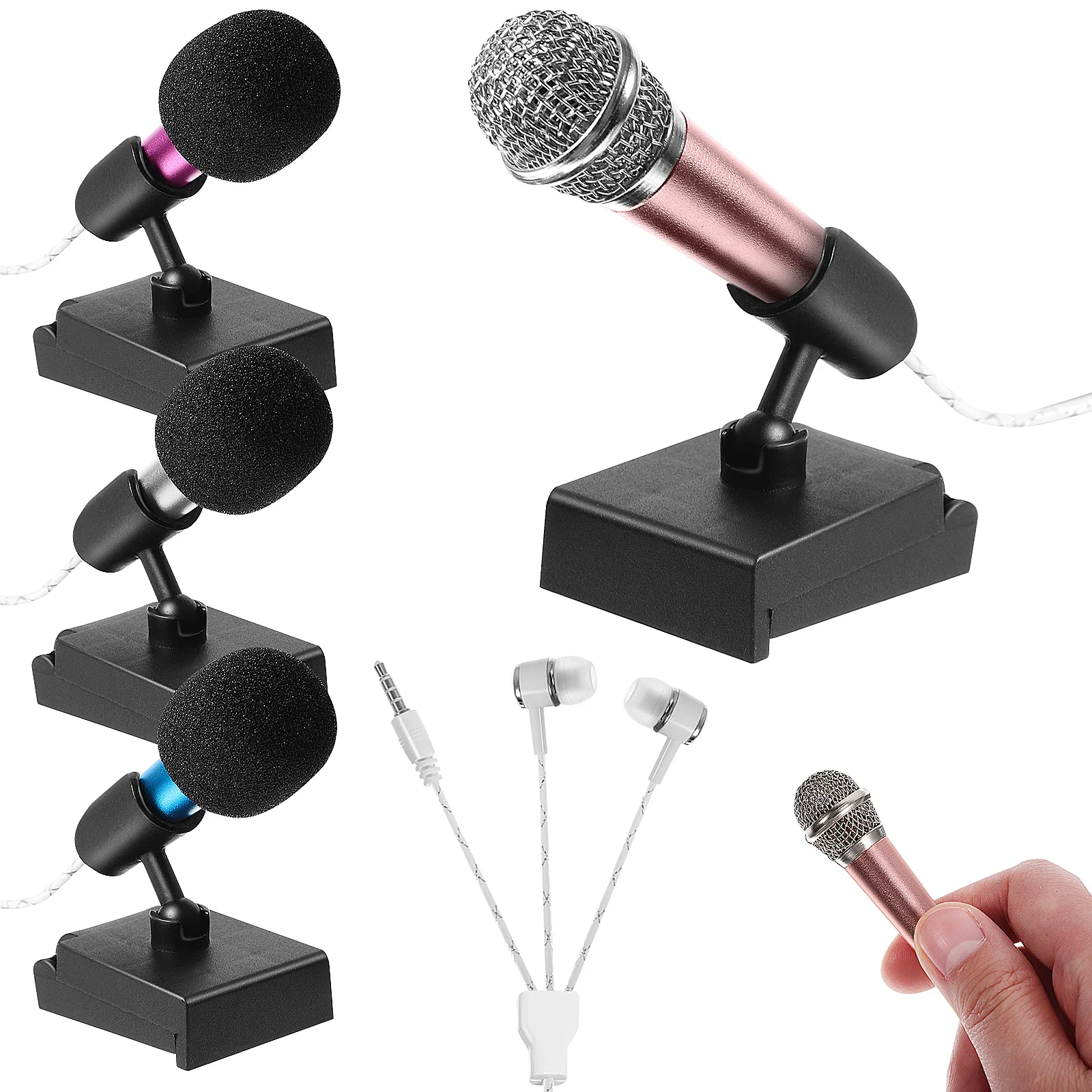 

4 Sets 12 Piece Mini Microphone Travel Computer for Laptop 35mm Metal Small Covers