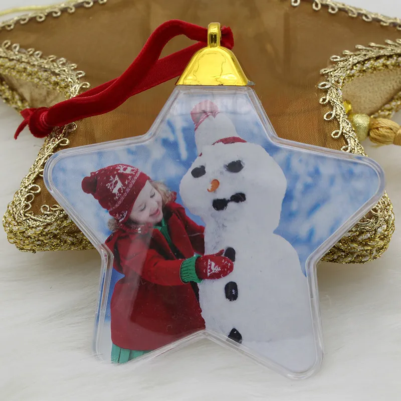 thumbnail image 1 of Bola de Navidad transparente redonda con forma de cinco estrellas, marco de fotos colgante para árbol de Navidad, soporte para fotos, adornos para árbol de Navidad, 1 of 5