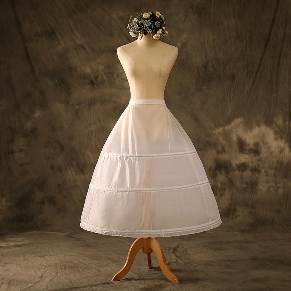 Auf Lager: 3-Reifiger, einlagiger, weißer A-Linien-Blumenmädchenkleid-Petticoat, Kinder-Krinoline-Unterrock, Hochzeitsaccessoires, Übergröße – Detail 3