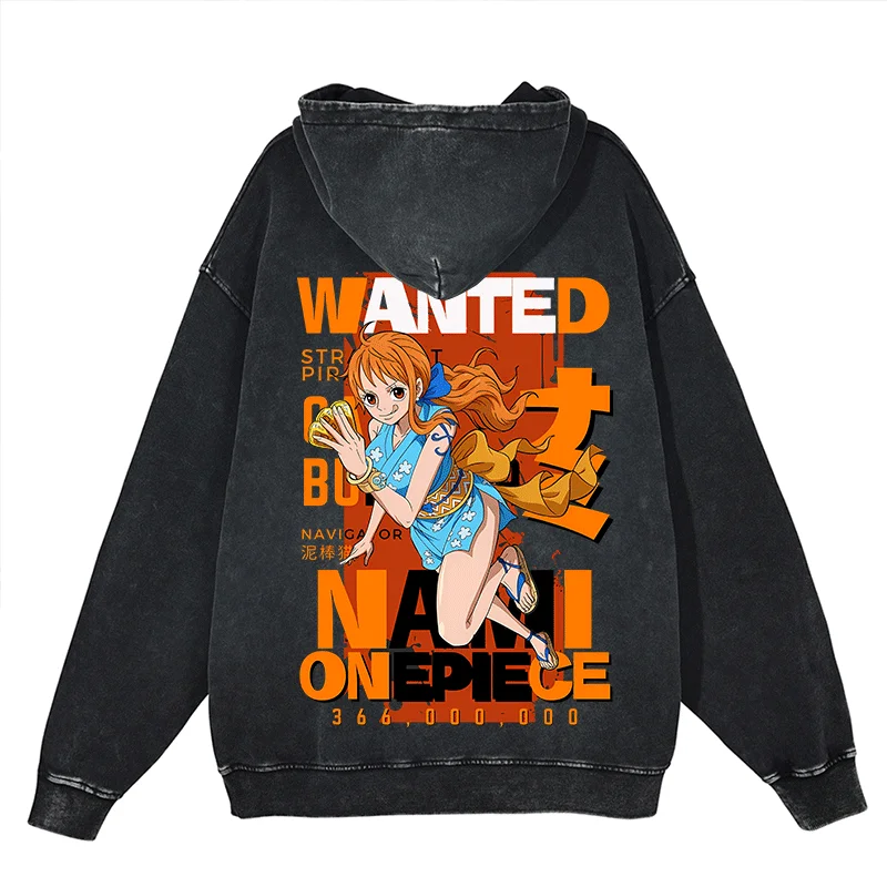 

Anime One Piece Nami Graphic Hoodies Japanese Styl y2k Harajuku Print Pullover Men Women Cotton Vintage Oversized Sweatshirt