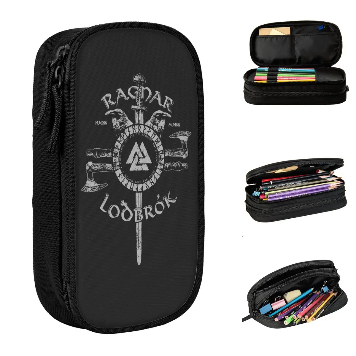 

A Great Ragnar Ever Viking Valhalla.png Pencil Case Pencilcases Pen Big Capacity Bag Students School Zipper Stationery