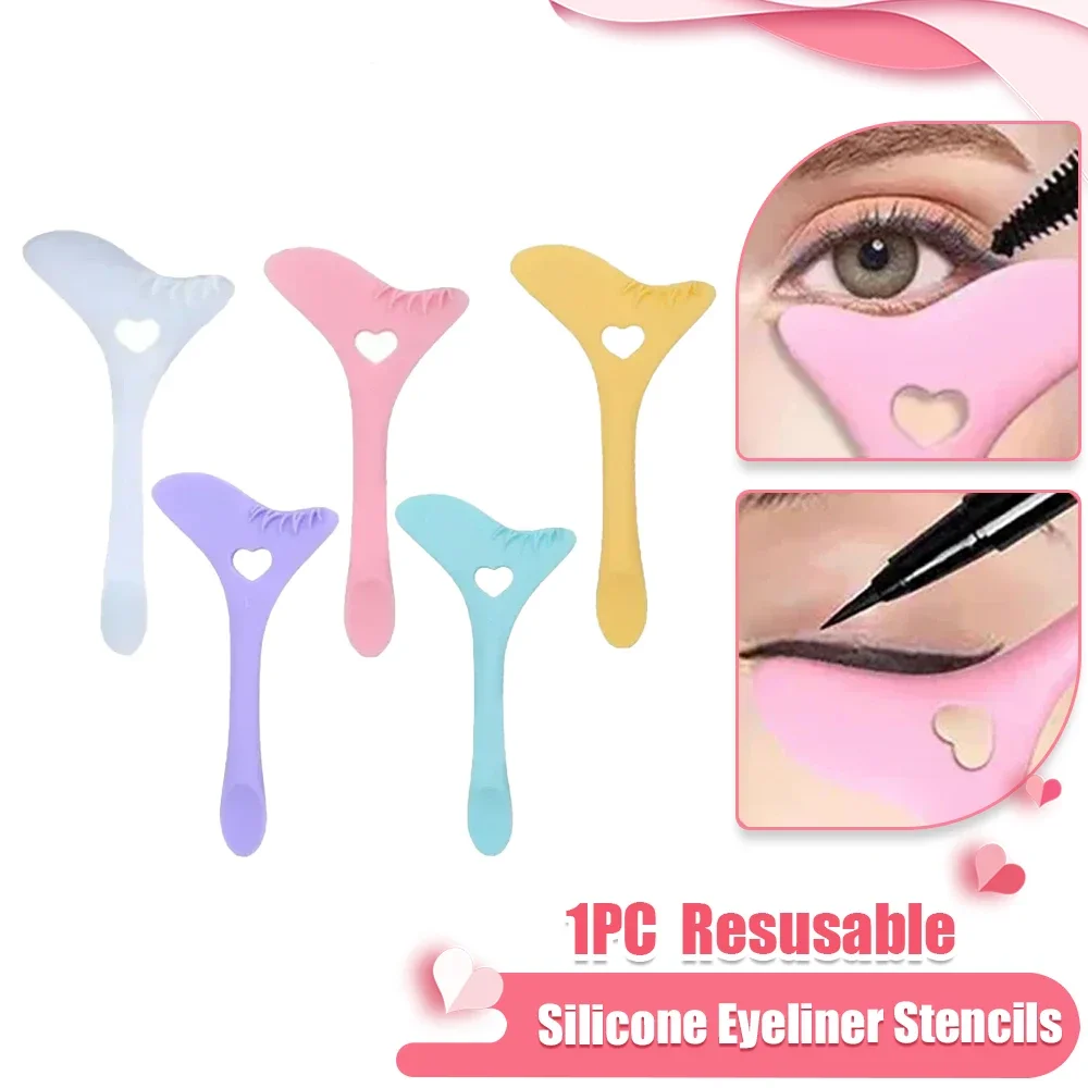 Makeup Tools 1pc Multi-functional Silicone Eyeliner Makeup Stencils Eyeliner Aid Tool Drawing Lipstick Wearing Aid Face Cream Applicator