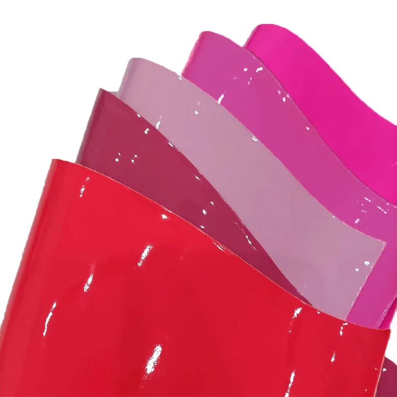 

Solid Bright Color Smooth Mirror patent Synthetic Leather Fabric Sheet for Making Hair Bow/Shoe Upper/Bag/Handbag/Craft 30*135CM