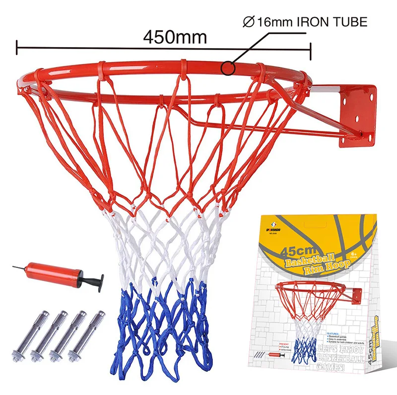 

Indoor and outdoor standard basketball basket hanging adult hoop with basketball net