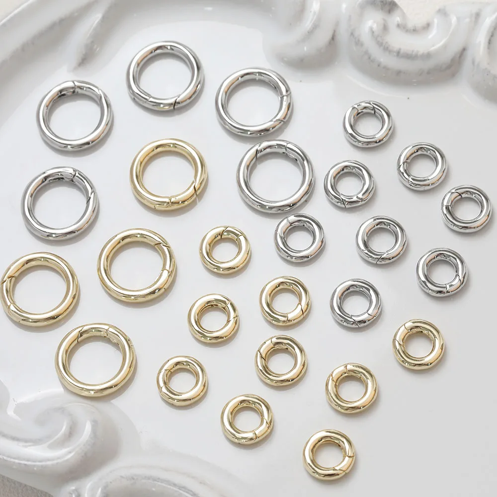 2PCS 14K 골드 도금 유니버설 버클 커넥터 걸쇠 DIY 목걸이 팔찌 황동 액세서리 만들기 용품