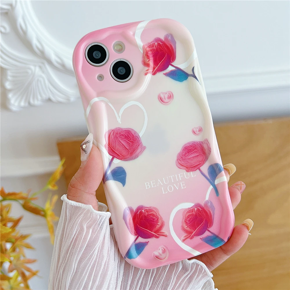 3D Wave Edge Cartoon Graffiti Colorful Soft Silicone Phone Case