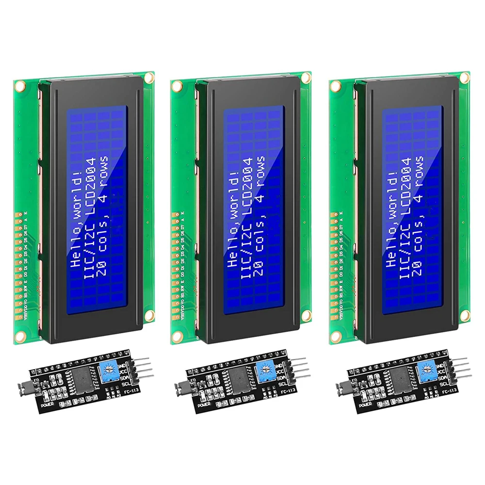 3Set 2004 Modulo Lcd 20X4 Adattatore Interfaccia Iic I2C Retroilluminazione Blu Compatibile Con Arduino R3 Raspberry Mega2560