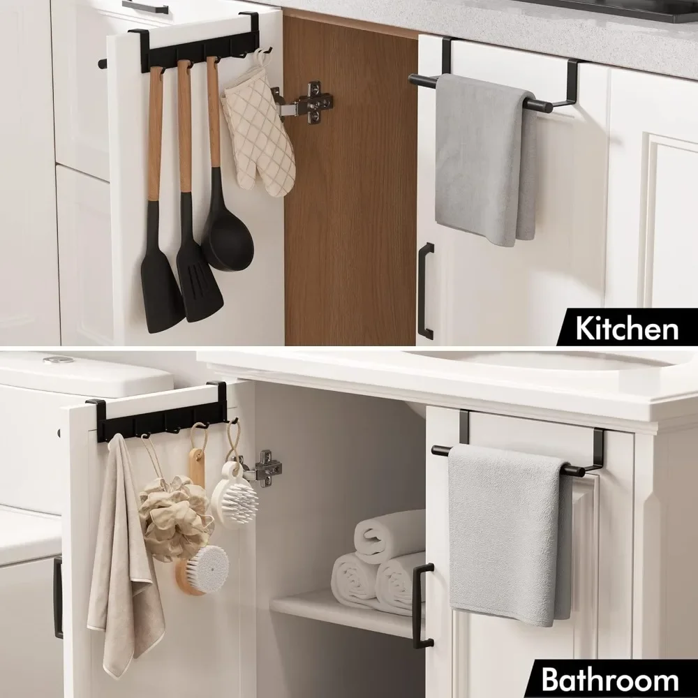 TOP Selling Stainless Steel Towel Bar on The Door Storage Bathroom Kitchen Cabinet Door Hanging Towel Racknews