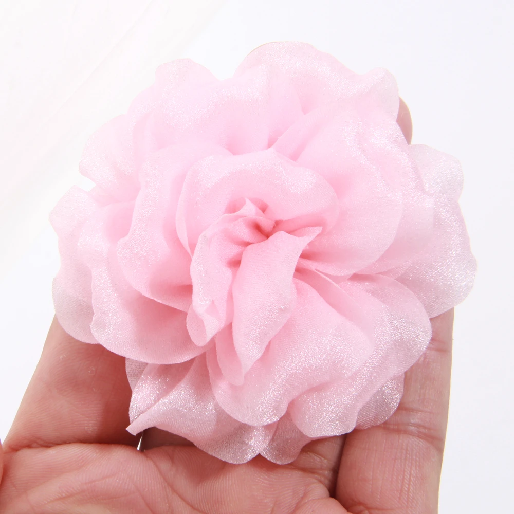 10Pcs 7cm High-grade Mesh Stoff Blume Für Brosche Pins Frauen Elegante Mode Corsage Hochzeit Party Abzeichen zubehör Geschenke – Detail 9