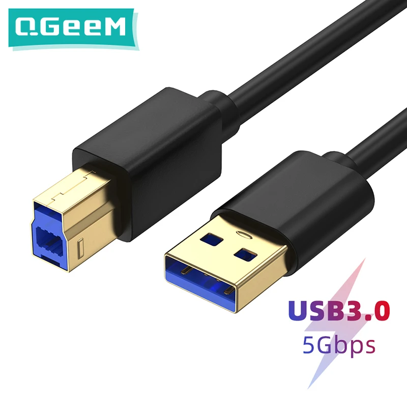 QGeeM supper Speed USB 3.0 Printer Cable usb 3.0 am to bm cable USB3.0 Cable  Extension Printer Wire Cable For HP Printer