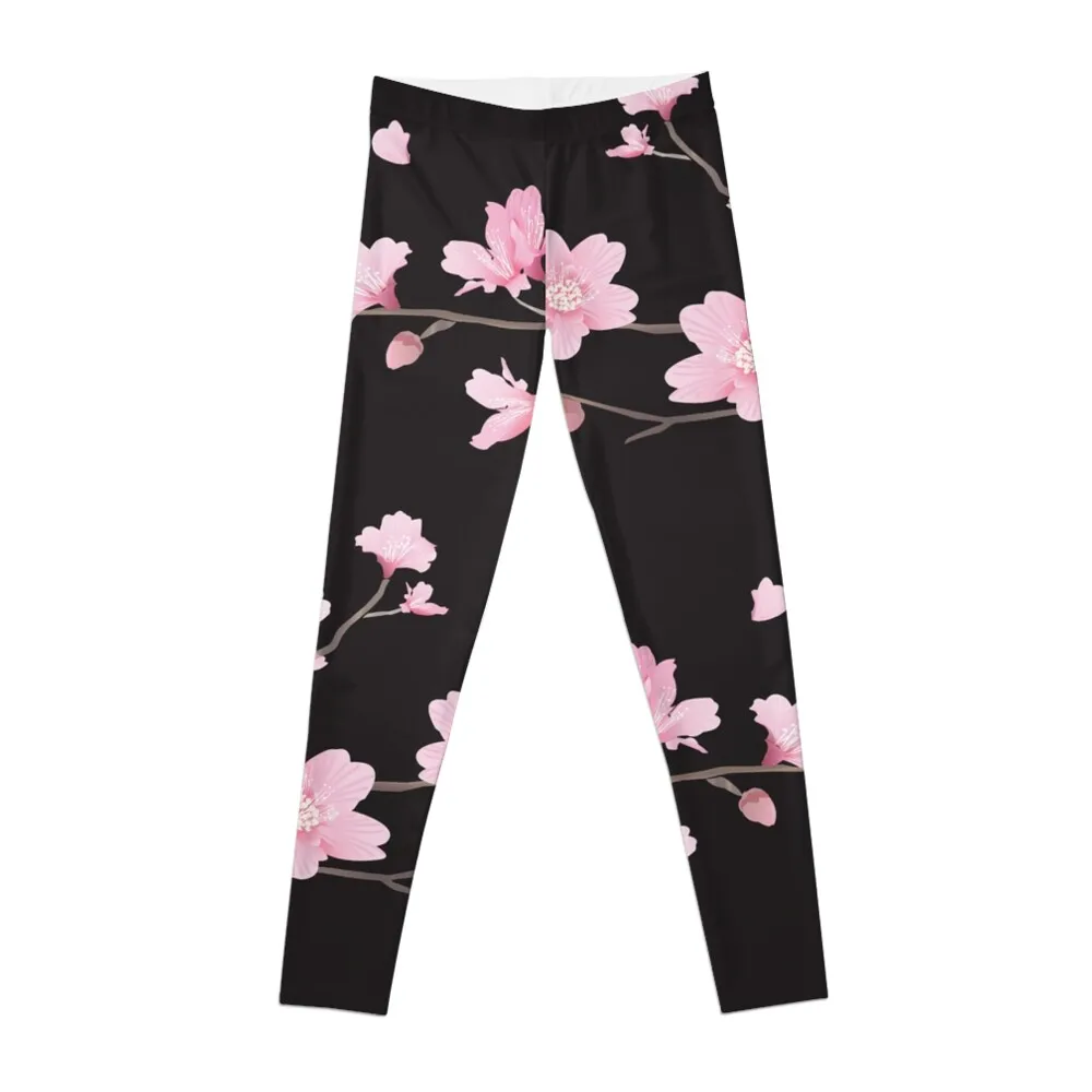 

Cherry Blossom flower plant - Black Leggings Women's sports legging pants raises butt Womens Leggings