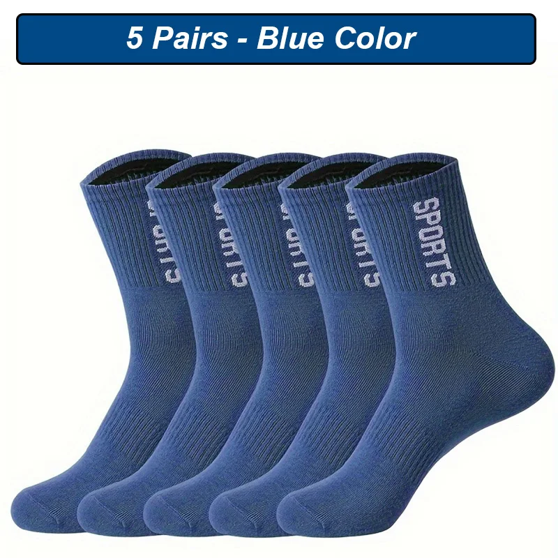 5 Paar Herrensocken, atmungsaktiv, Sportsocken, Baumwolle, für Herren, lässig, sportlich, Frühling und Herbst, neu für Männer, hohe Qualität, Übergröße, EUR 38–45 – Detail 7