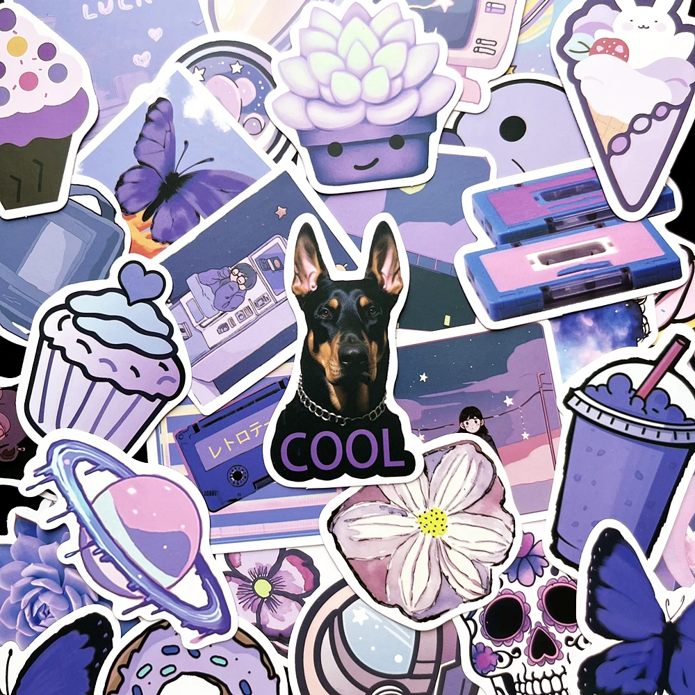 

10/50pcs Purple INS Style VSCO Stickers Cartoon DIY Decals For Kids Laptop Skateboard Phone Scrapbook Stationery Stickers