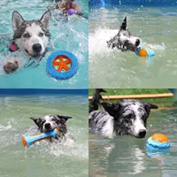 Rubber Dog Toys for Dog Chewing Bite Resistant Squeaky Training Playing Toy Interactive Dog Toys for Large Dogs Teeth Cleaning 2