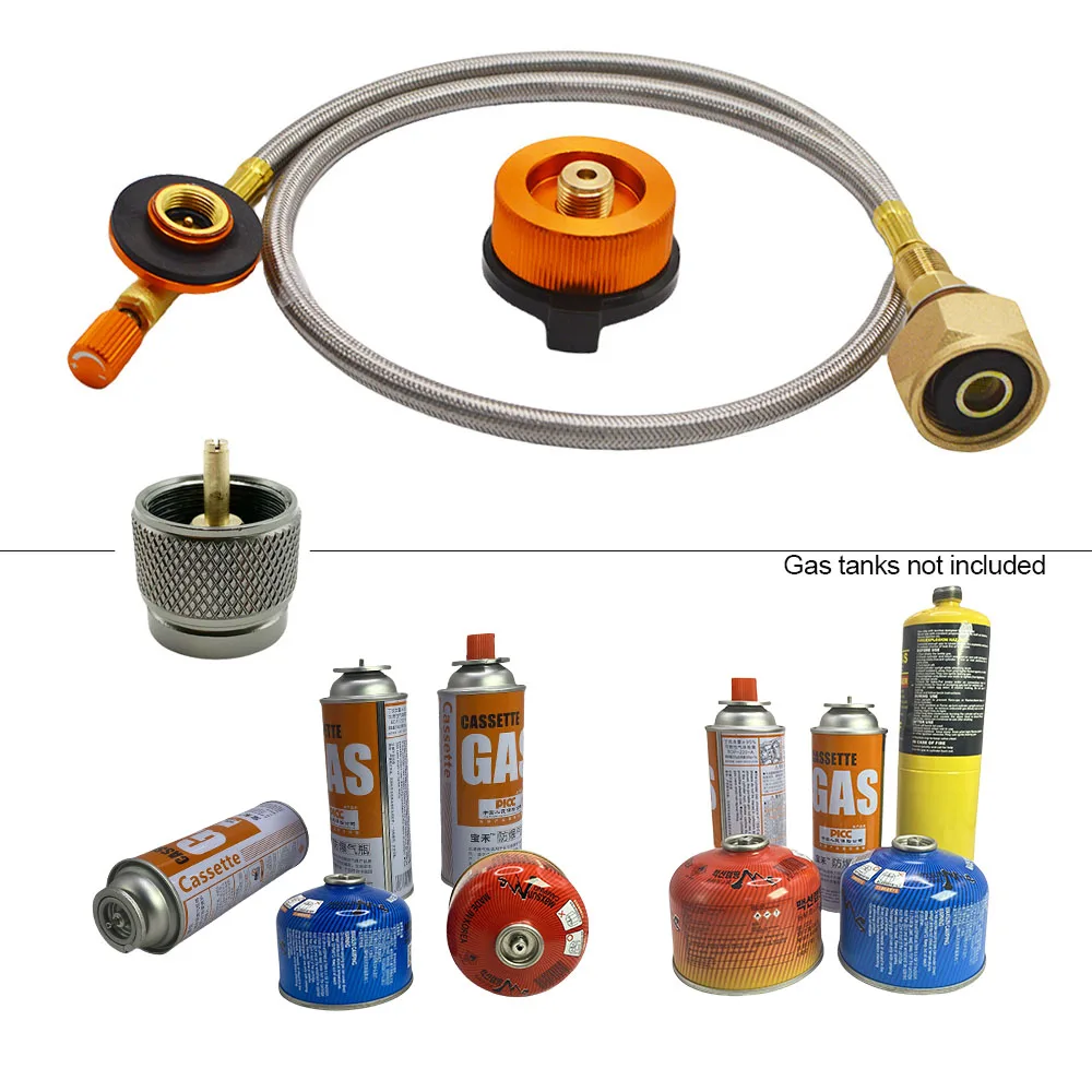Adaptateur Réchaud Camping - Convertisseur Cartouche Gaz Plate Vers MAPP 1L - Valve Universelle Pour Brûleur Extérieur