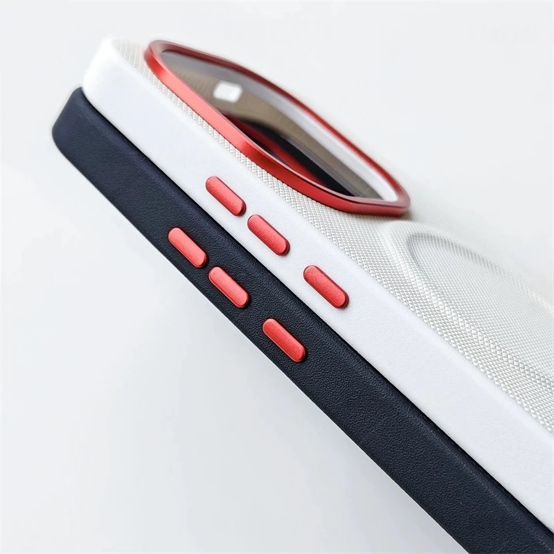 Premium Magnetic Leather Case with Metal Lens Frame & Shockproof Bumper