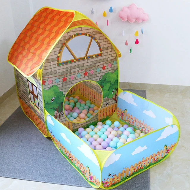 Children Play Tent Garden House Tent Foldable Kids Toy Tents Ocean Balls Pool Indoor Outdoor Camping Tent Playpen Crawling Mat 3