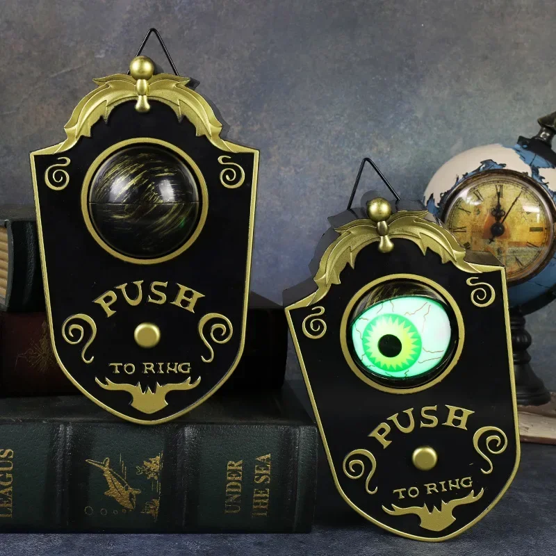 Halloween One Eye Doorbell Decoration LED Electric Luminous Soundmaking Eyeball Doorbell Bar Secret Room Trick Prop